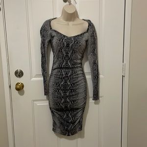 Snake print sweater dress